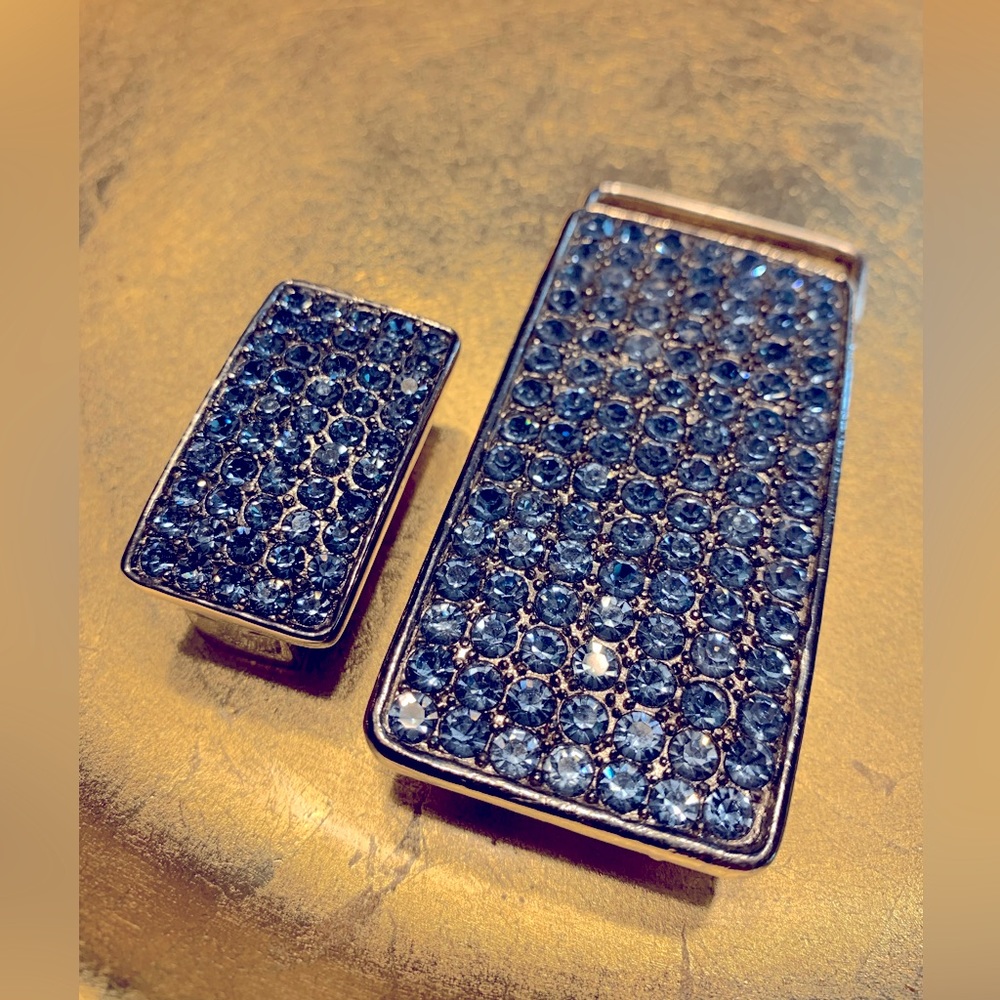 Blue Rhinestone Belt Buckle | Beautiful Elegant Set